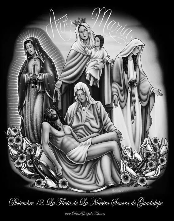 virgin Mary Jesus Christ | Chicano Art /Aztec | Pinterest