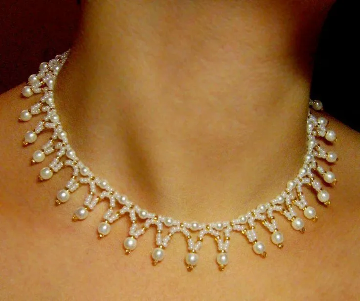 collar de perlas y chaquiras | bisuteria | Pinterest | Collars