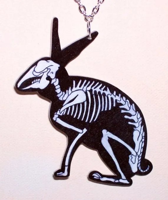 collar de Zombie esqueleto conejo conejo por artallnight en Etsy