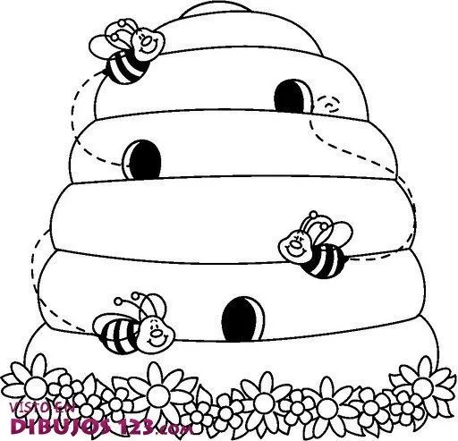 Colmena de abejas para colorear - Imagui