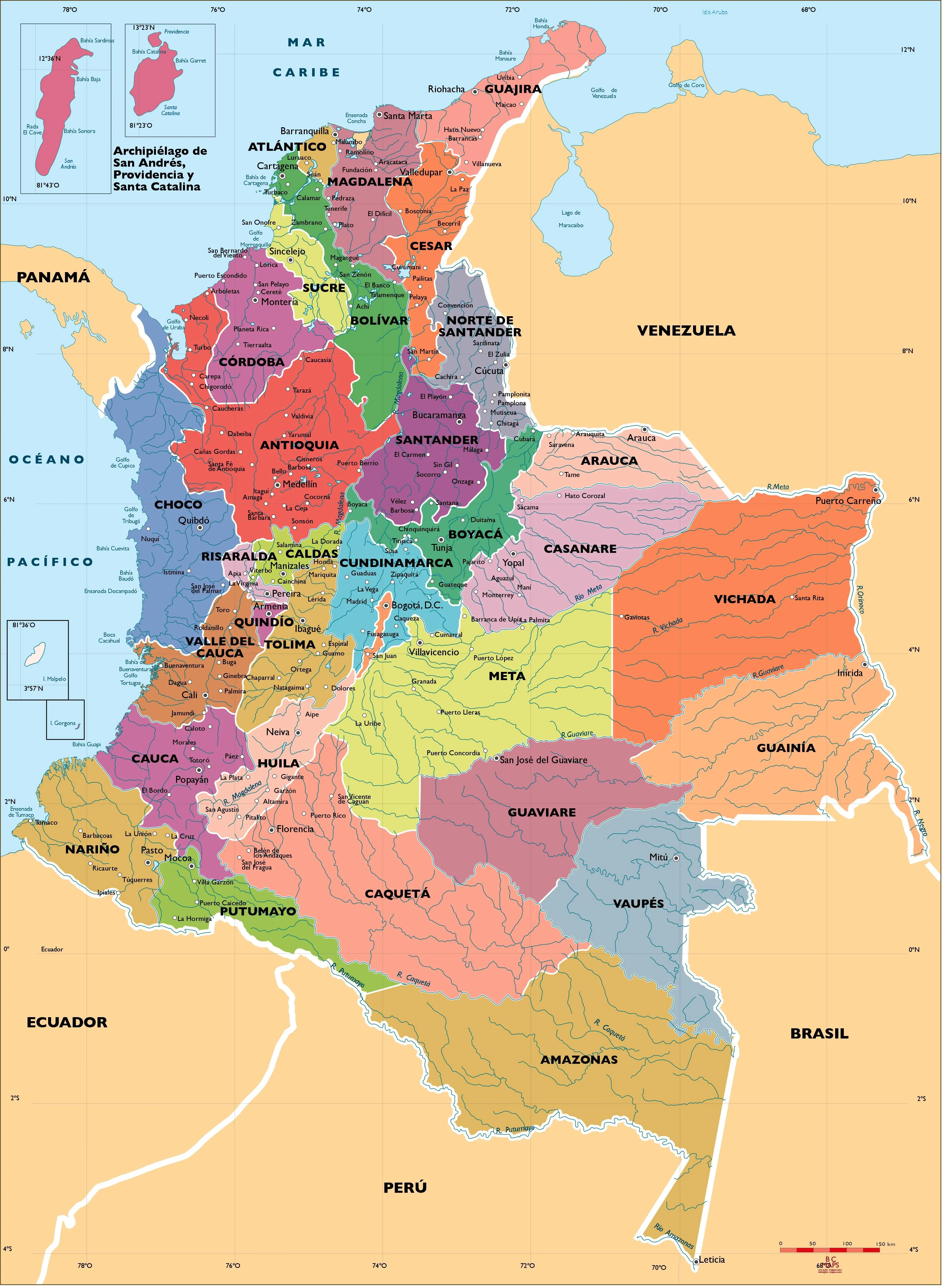 Colombia - Mapas murales personalizados, laminados, forex, foam ... Colombia - Mapas murales personalizados, laminados, forex, foam ...