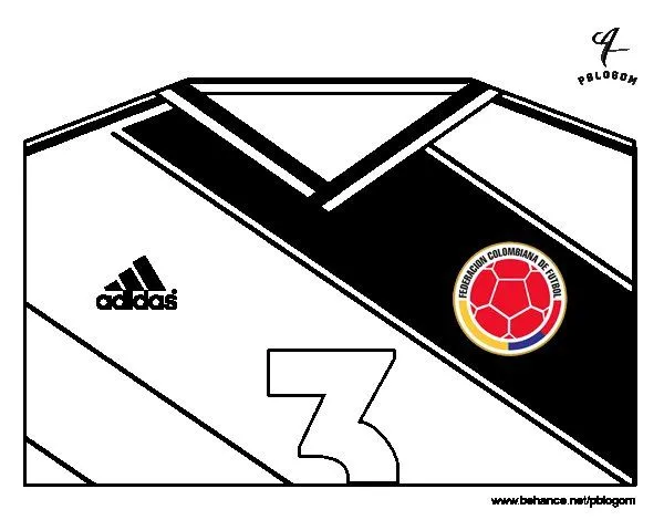 Colombia World Cup 2014 t-shirt coloring page - Coloringcrew.com