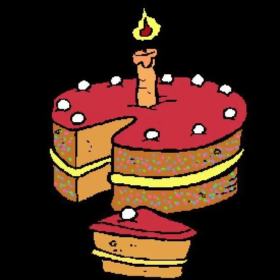 Dibujos para colorear de una torta de cumpleaños con una vela ...