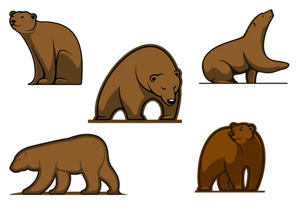 Color marrón oso caracteres — Vector stock © Seamartini #54260225