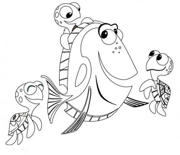 COLOREA TUS DIBUJOS: Dibujo de Doris y tortugas para colorear