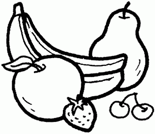 Dibujo de 5 deliciosas frutas para colorear ~ 4 Dibujo