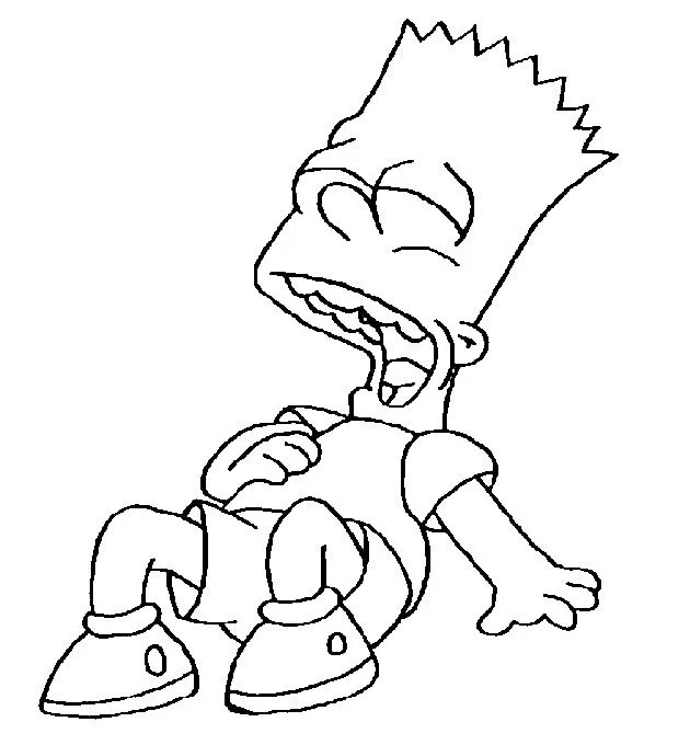 Bart Simpson riendose para colorear - Dibujo Views