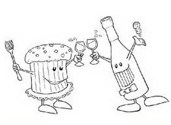 COLOREA TUS DIBUJOS: Botellas celebrando para colorear COLOREA TUS DIBUJOS: Botellas celebrando para colorear