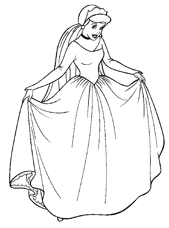 COLOREA TUS DIBUJOS: Cenicienta con vestido de gala para colorear COLOREA TUS DIBUJOS: Cenicienta con vestido de gala para colorear