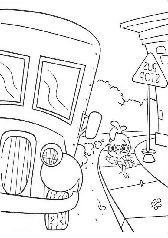 COLOREA TUS DIBUJOS: Chicken Little cayéndose del bus COLOREA TUS DIBUJOS: Chicken Little cayéndose del bus