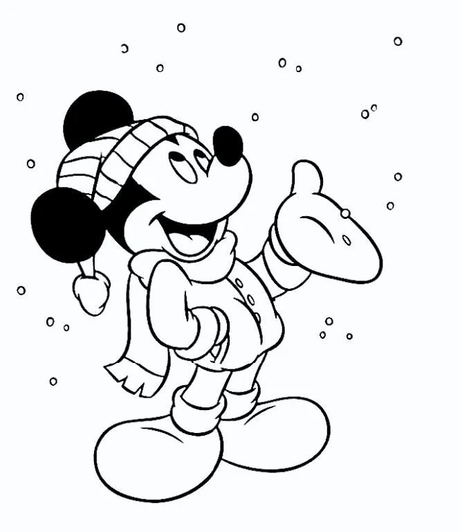COLOREA TUS DIBUJOS: Dibujo de miki maus bajo la nieve