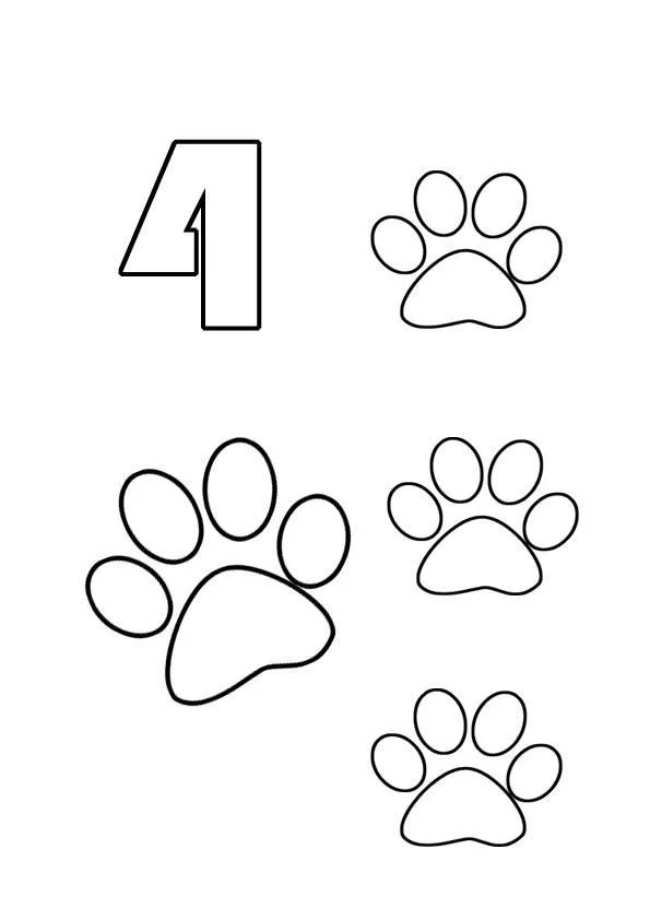 COLOREA TUS DIBUJOS: Dibujo de numero cuatro para colorear COLOREA TUS DIBUJOS: Dibujo de numero cuatro para colorear