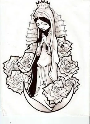 COLOREA TUS DIBUJOS: Dibujo de la Virgen de Guadalupe