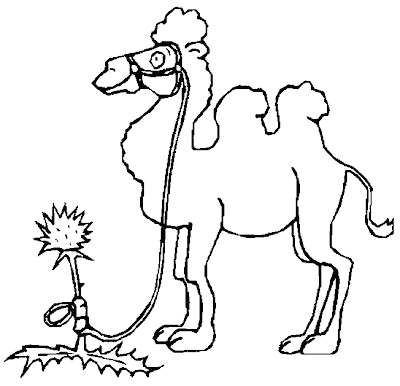 Camello amarrado para colorear ~ 4 Dibujo