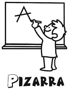 COLOREA TUS DIBUJOS: Niño escribiendo en pizzara para colorear
