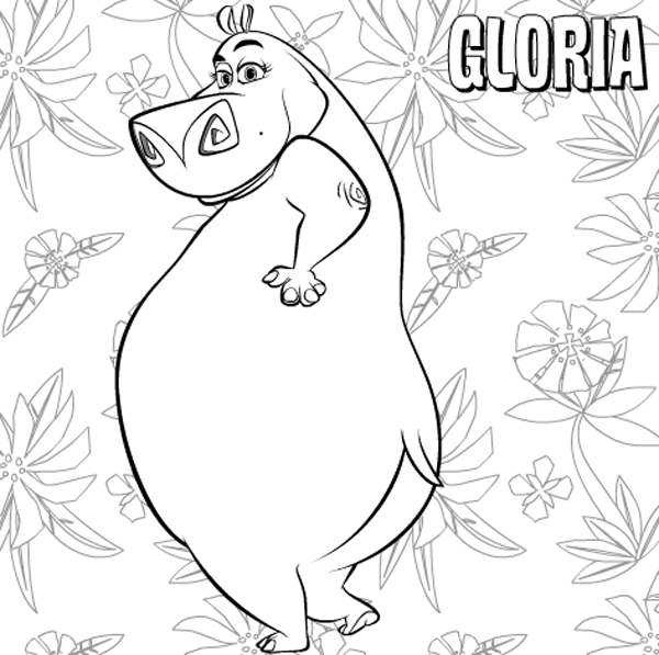 COLOREA TUS DIBUJOS: Dibujos para colorear de Gloria la Hipopotamo ...