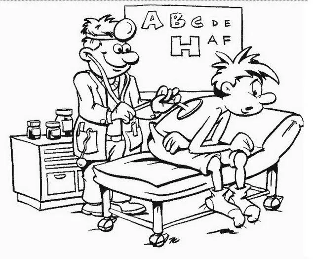 Paciente en consulta medica con doctor - Dibujo Views