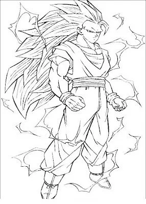 COLOREA TUS DIBUJOS: Goku Super como Sayayin fase 3 para colorear