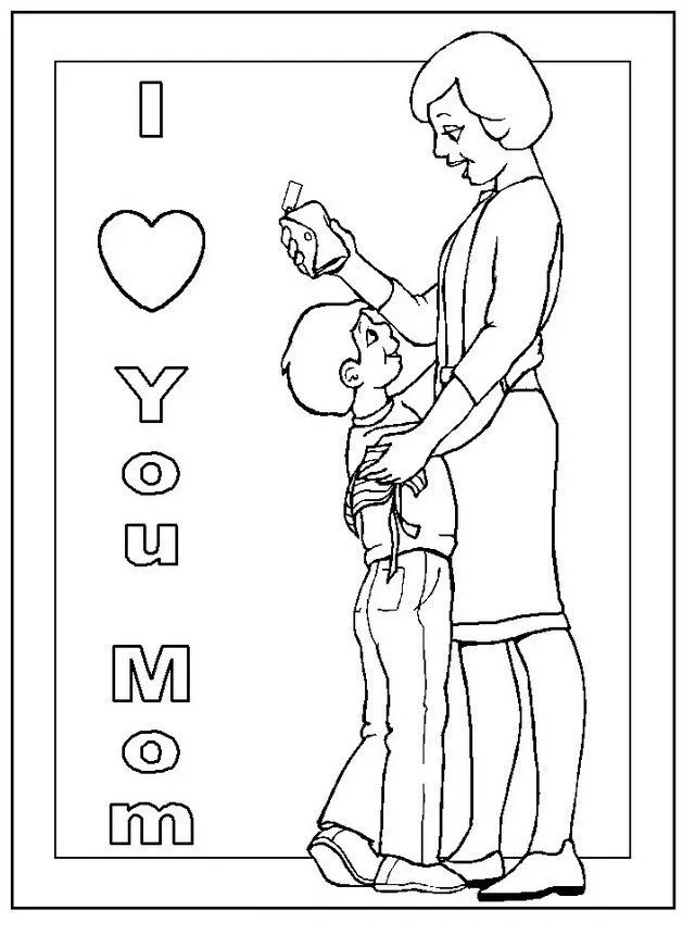 COLOREA TUS DIBUJOS: Hijo abrazando a mamá para colorear COLOREA TUS DIBUJOS: Hijo abrazando a mamá para colorear