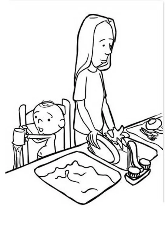 De una niña lavando los trastes - Imagui