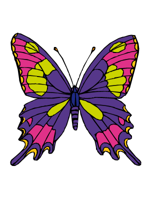 Colorea dibujos de mariposas - Mariposa juguetona
