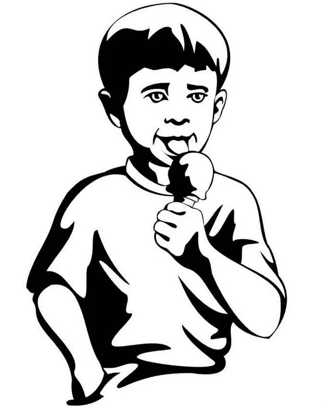 COLOREA TUS DIBUJOS: Niño comiendo helado, sorbete, para colorear y ...