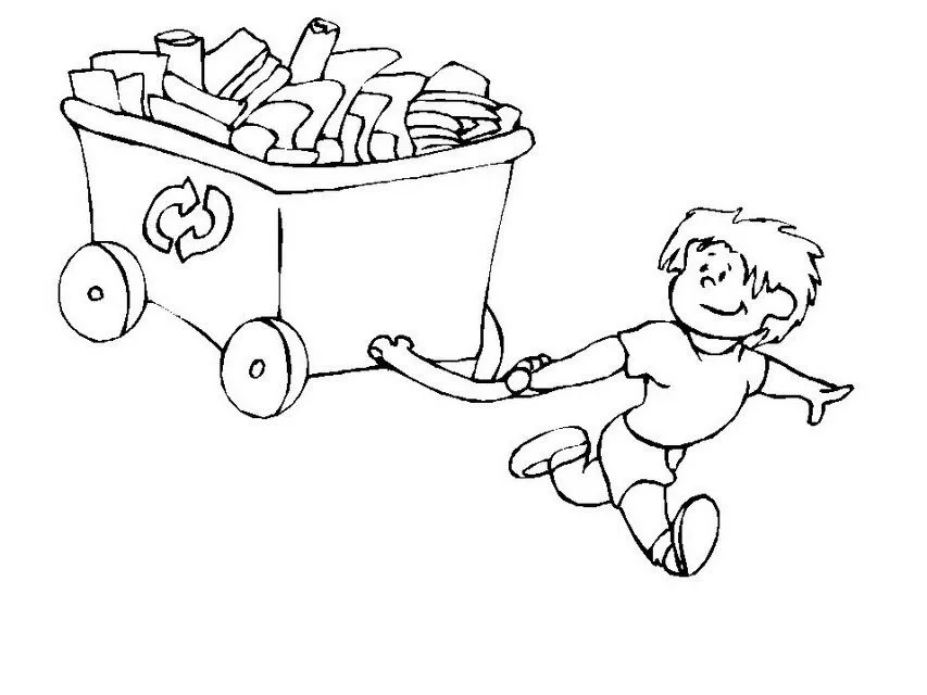 COLOREA TUS DIBUJOS: Niño reciclando papel para colorear COLOREA TUS DIBUJOS: Niño reciclando papel para colorear