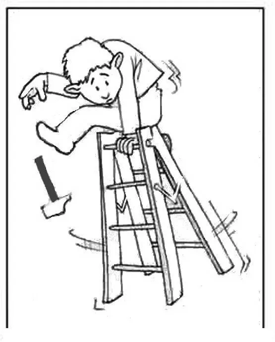 COLOREA TUS DIBUJOS: Persona cayendo de escalera para colorear