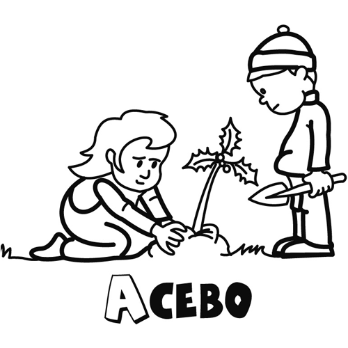 Caricatura deun niño sembrado un arbol - Imagui