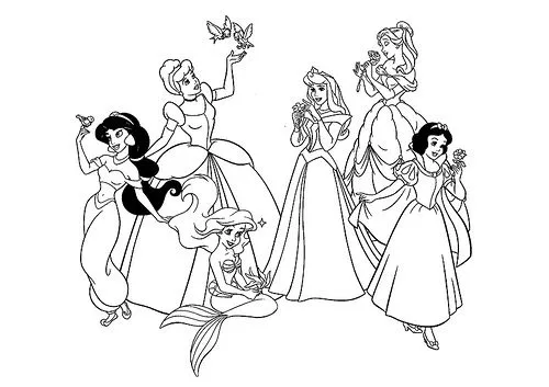 COLOREA TUS DIBUJOS: Princesas Disney juntas