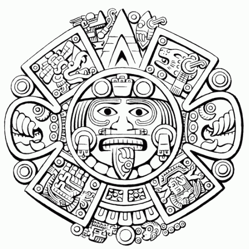 Calendario azteca para colorear - Imagui
