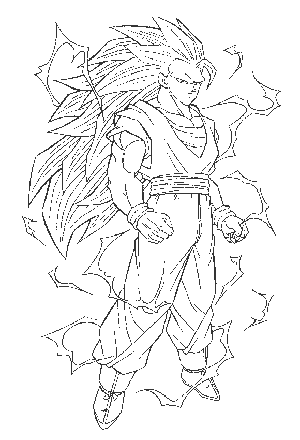 Colorea a Goku Súper Saiyan 3 | Dibujos de Dragon Ball