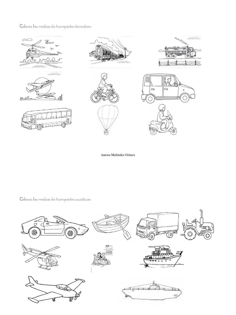 Colorea Medios de Transportes | PDF
