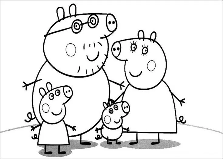 Colorea a Peppa Pig y a su familia! | Dibujos para colorear ...