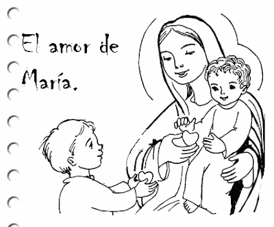 Colorea la Virgen María