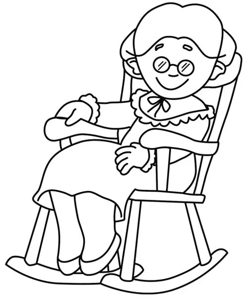 Colorear Abuela en su silla - Dia del abuelo para colorear ...