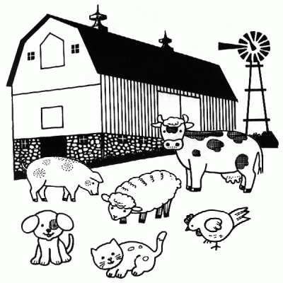 Dibujo de Animales de la granja. Dibujo para colorear de Animales ...