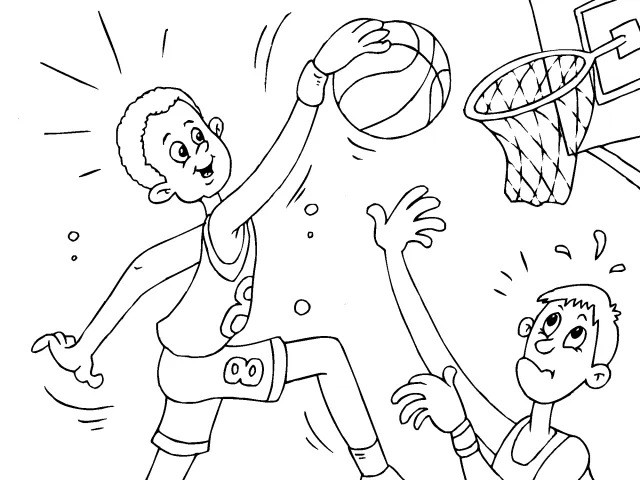 Imagenes para colorear de niños jugando basquet - Imagui