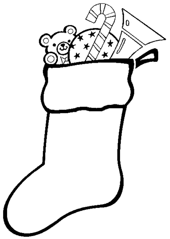 Dibujos para colorear de Calcetines y botas de navidad, Plantillas ...