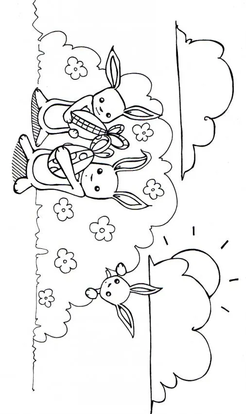 Dibujo para colorear conejos de pascua - Dibujos para colorear ...