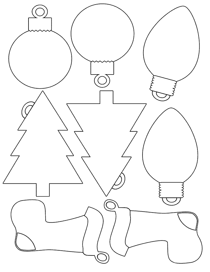 Colorear Dibujo Siluetas Adornos Navidad | Adornos navideños de fieltro,  Adornos navideños, Adornos de navidad