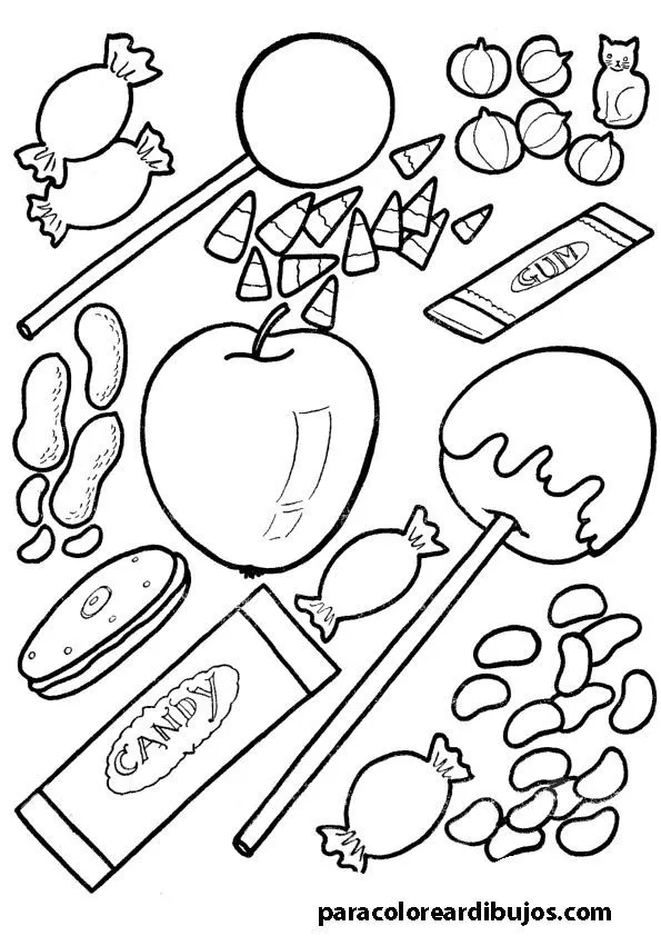 colorear dibujos infantiles de dulces - Buscar con Google | Halloween  coloring book, Halloween coloring pages, Coloring books