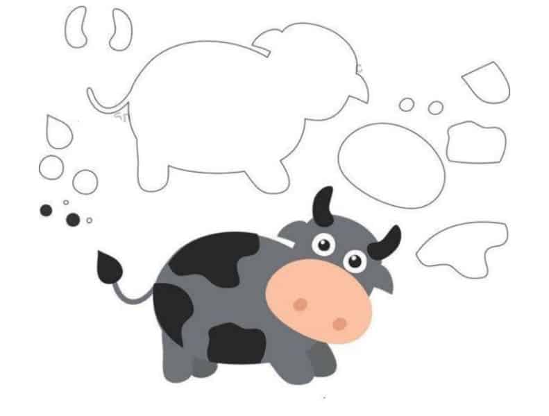 colorear tus dibujos: Moldes de vacas y toros para manualidades