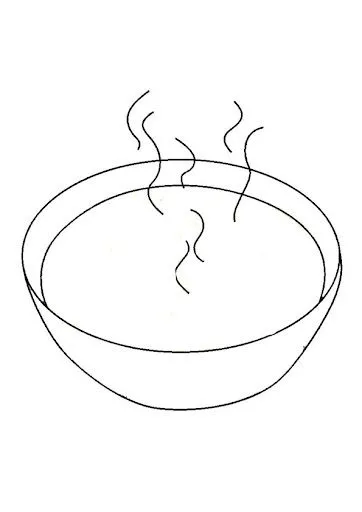 Dibujo para colorear plato de sopa - Imagui