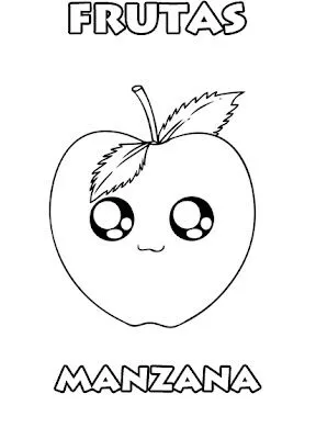 Colorear es Divertido: Colorear Manzana - Dibujos Frutas