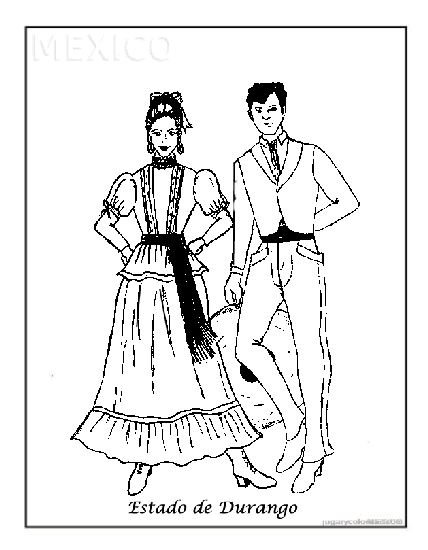 Dibujos para colorear trajes típicos mexicanos