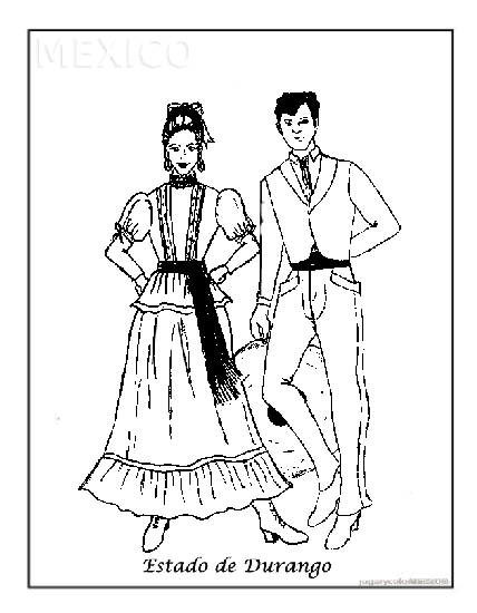 Dibujos para colorear trajes típicos mexicanos | Jugar y colorear