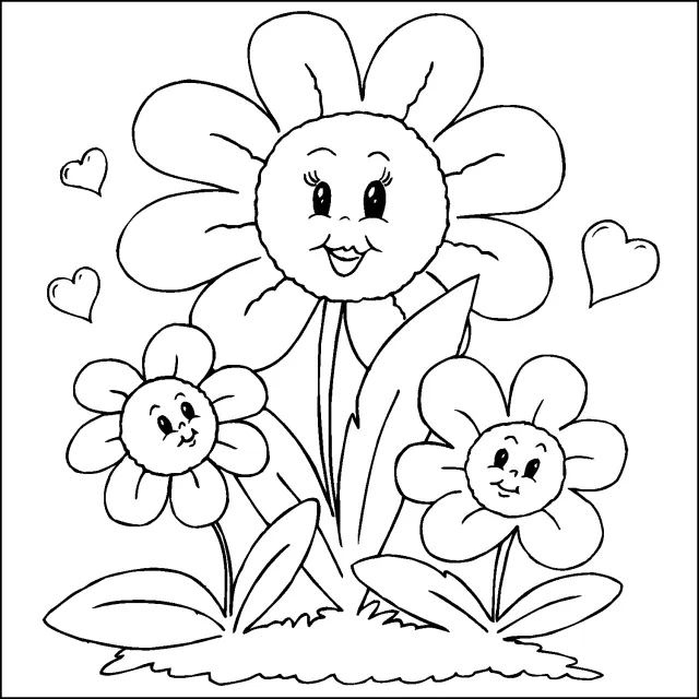 Colorear Familia de flores - Dibujos de Dia de la madre para ...
