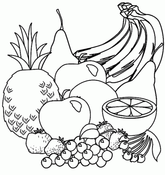 Dibujo de Frutas variadas. Dibujo para colorear de Frutas variadas ...