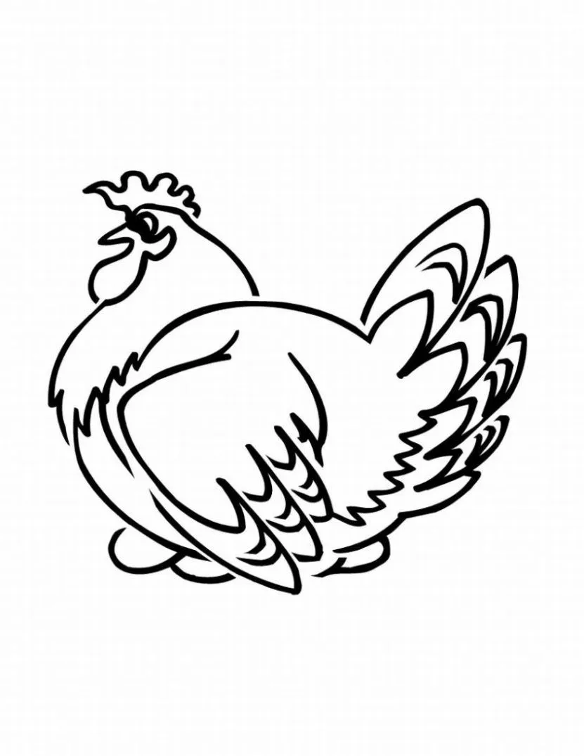 Dibujo de Gallinas para colorear. Dibujos infantiles de Gallinas ... Dibujo de Gallinas para colorear. Dibujos infantiles de Gallinas ...